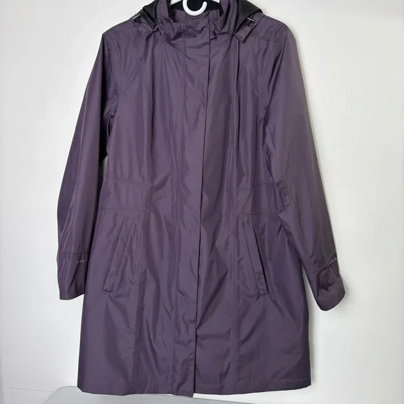 Eddie Bauer Weatheredge Plum Hooded Raincoat - Picture 1 of 7